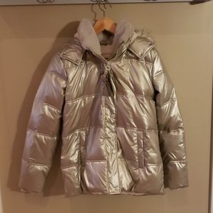 Girls Silver Winter Coat